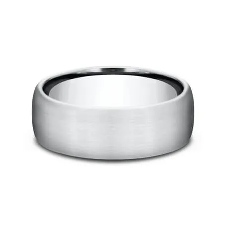 14K White Gold 7.5mm Satin-Finish Comfort-Fit Men's Wedding Band CF71756114KW10