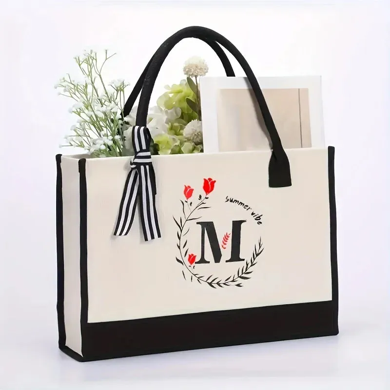 1PCS Women's Handbag 26 Initial Personalized Handbag Large Capacity Travel Handbag Men's and Women's Shoulder Bag Handbag