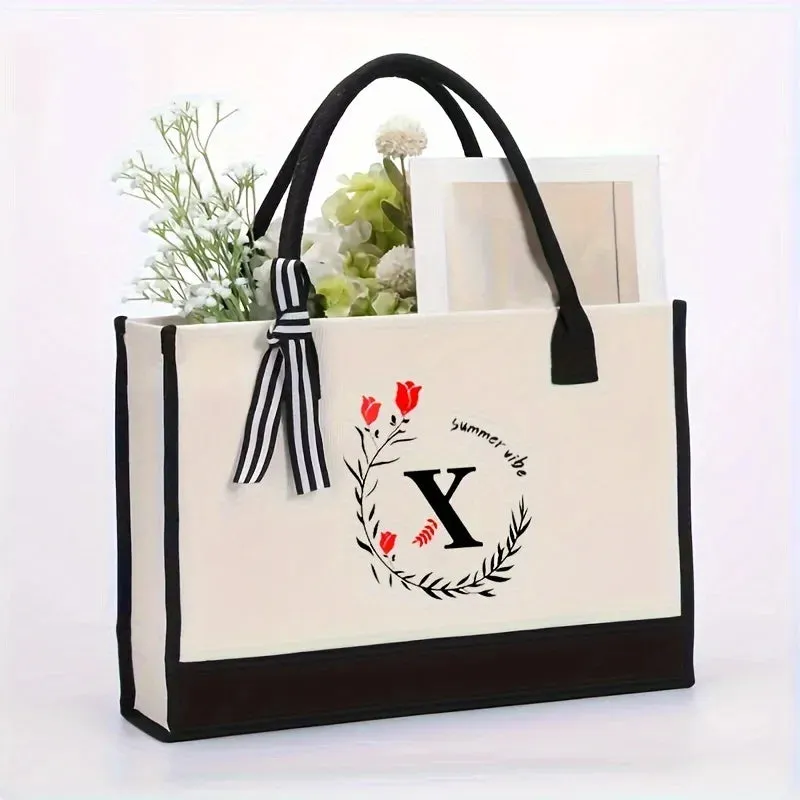 1PCS Women's Handbag 26 Initial Personalized Handbag Large Capacity Travel Handbag Men's and Women's Shoulder Bag Handbag