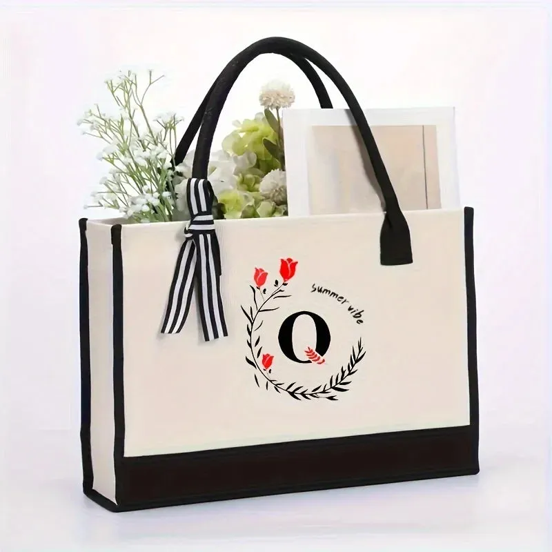 1PCS Women's Handbag 26 Initial Personalized Handbag Large Capacity Travel Handbag Men's and Women's Shoulder Bag Handbag