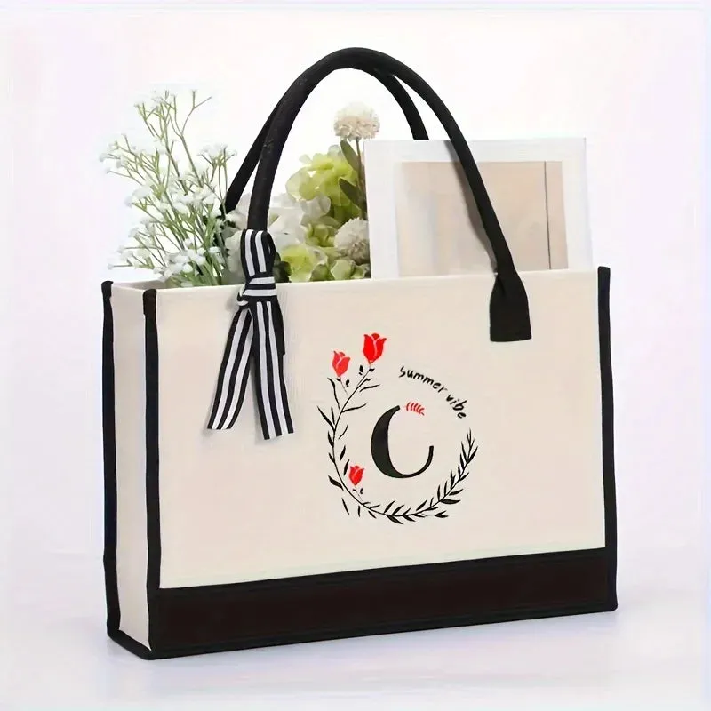 1PCS Women's Handbag 26 Initial Personalized Handbag Large Capacity Travel Handbag Men's and Women's Shoulder Bag Handbag