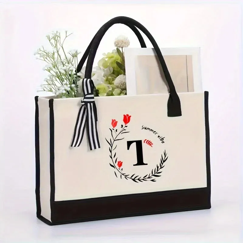 1PCS Women's Handbag 26 Initial Personalized Handbag Large Capacity Travel Handbag Men's and Women's Shoulder Bag Handbag