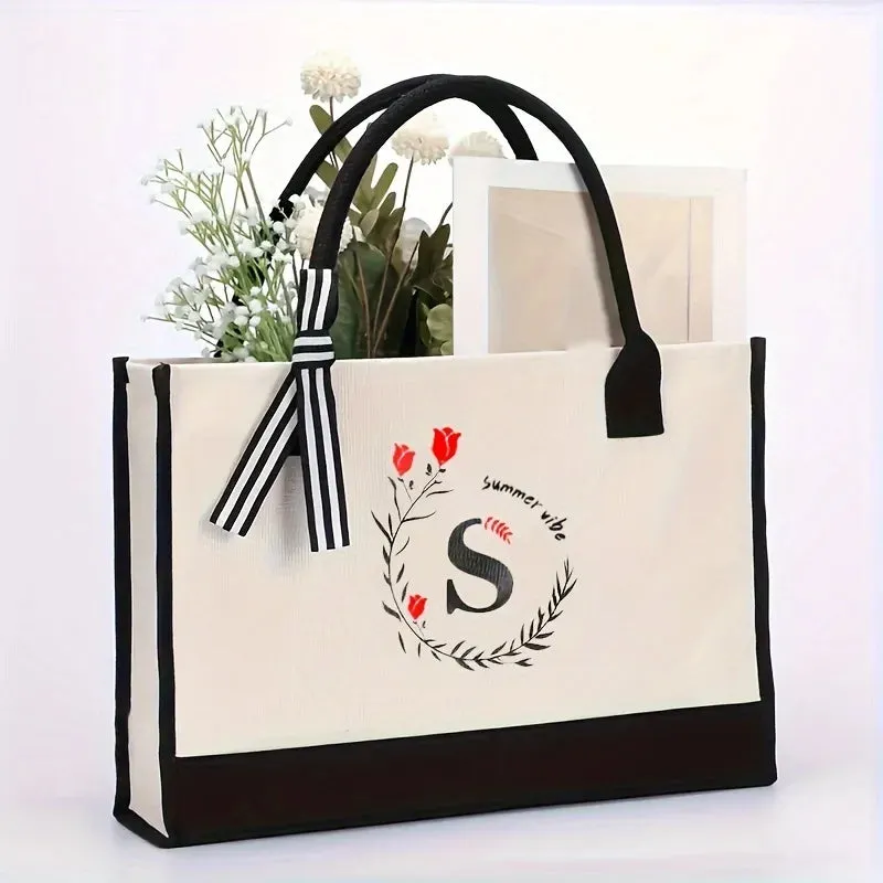 1PCS Women's Handbag 26 Initial Personalized Handbag Large Capacity Travel Handbag Men's and Women's Shoulder Bag Handbag