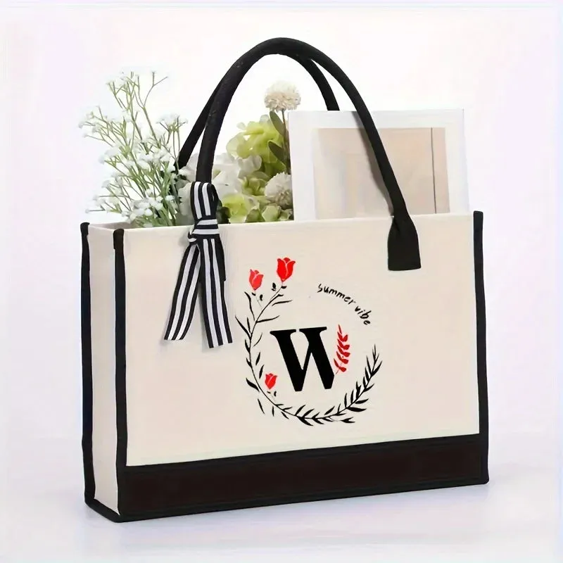 1PCS Women's Handbag 26 Initial Personalized Handbag Large Capacity Travel Handbag Men's and Women's Shoulder Bag Handbag