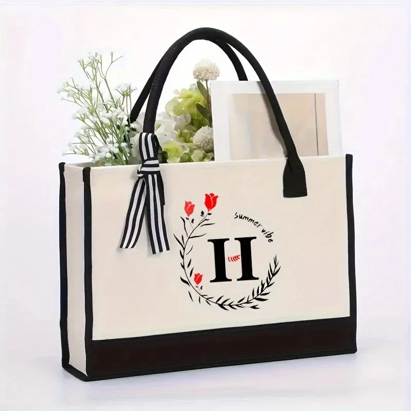 1PCS Women's Handbag 26 Initial Personalized Handbag Large Capacity Travel Handbag Men's and Women's Shoulder Bag Handbag