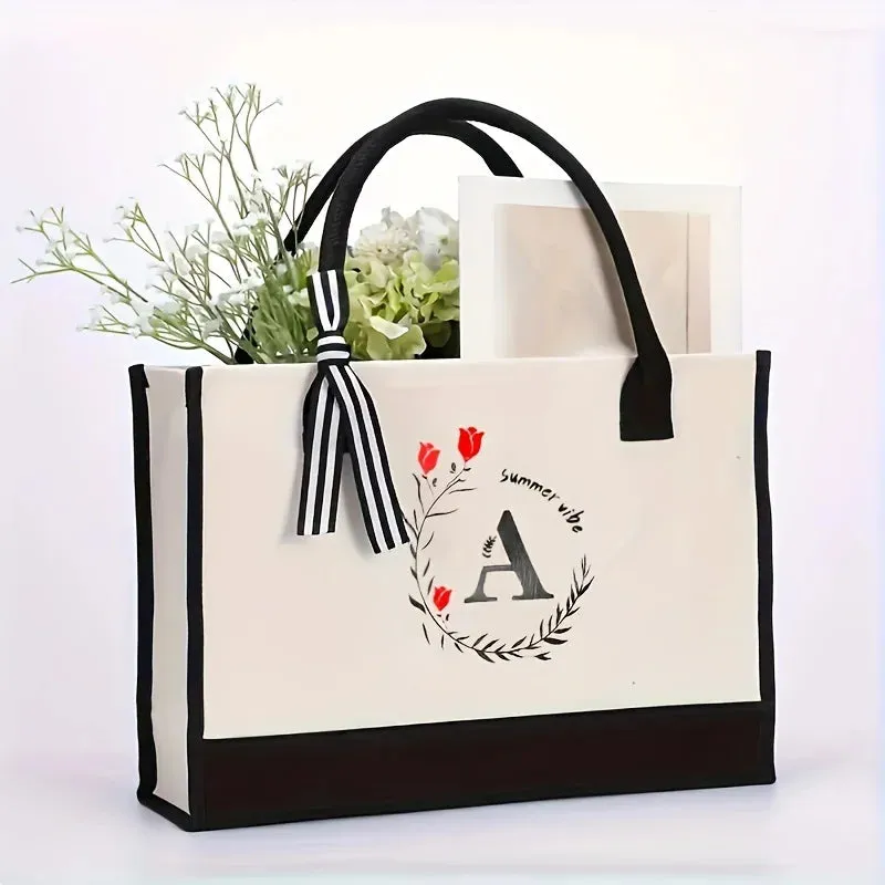 1PCS Women's Handbag 26 Initial Personalized Handbag Large Capacity Travel Handbag Men's and Women's Shoulder Bag Handbag