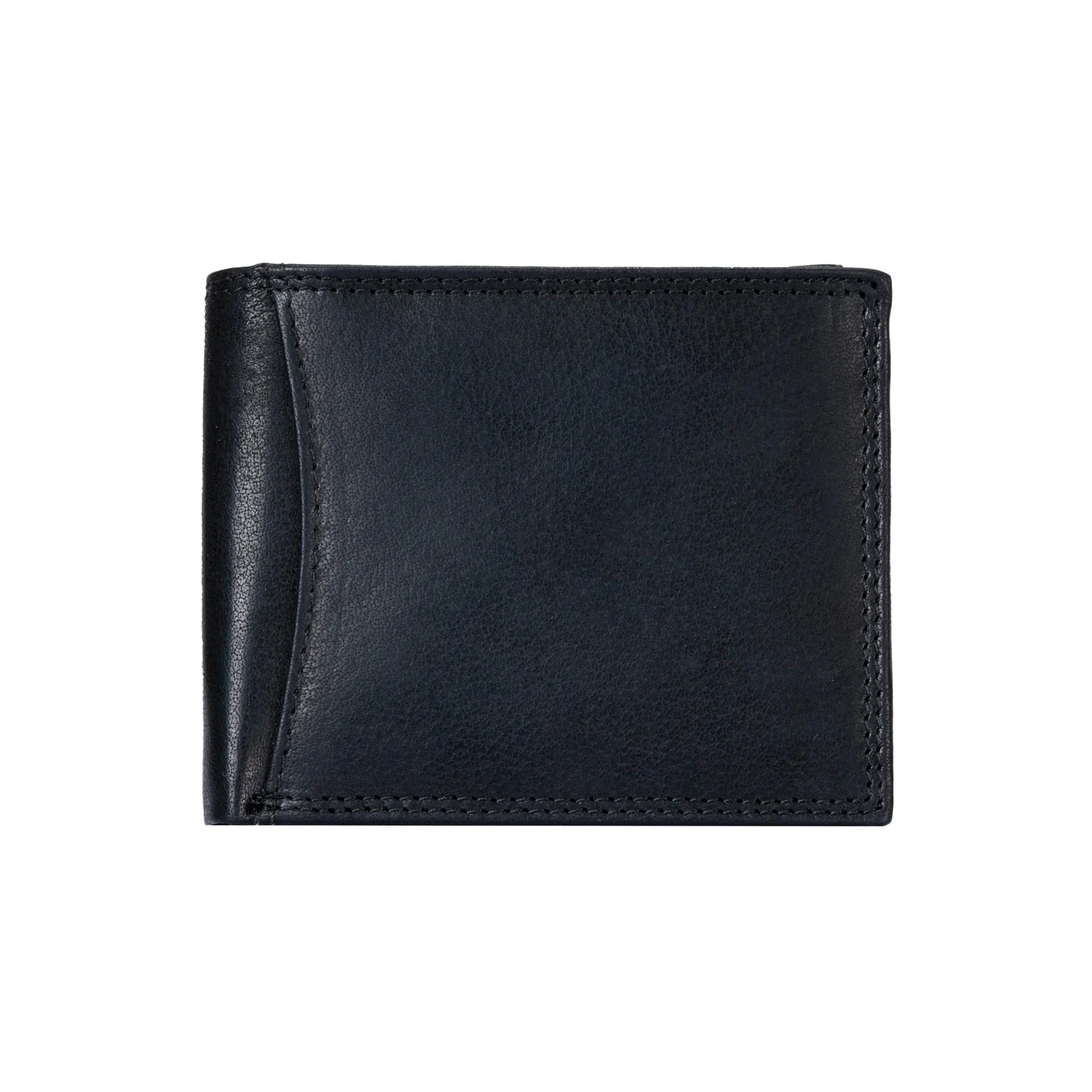 300796-BL Black Bifold Pass Case Leather Wallet with Flap | Style n Craft