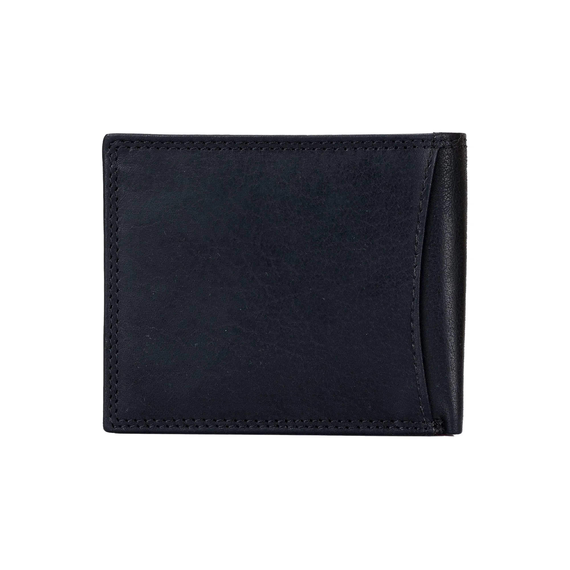 300796-BL Black Bifold Pass Case Leather Wallet with Flap | Style n Craft