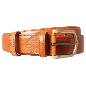34 Mm Antique Buckle Leather Belt Tawny