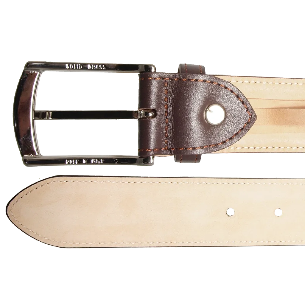 34 Mm Sartorial Buffed Leather Belt Brown