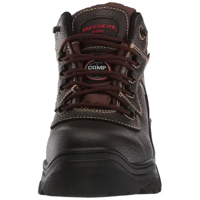 77144-BRN Men's Skechers Work Relaxed Fit Burgin Sosder Comp Toe Boot Brown