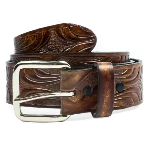 A220  1 1/2" Brown Geometric Belt