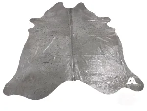 Acid Washed SILVER COWHIDE - (XL7'5"x6'5" Ft) - Premium Cowhide Rug