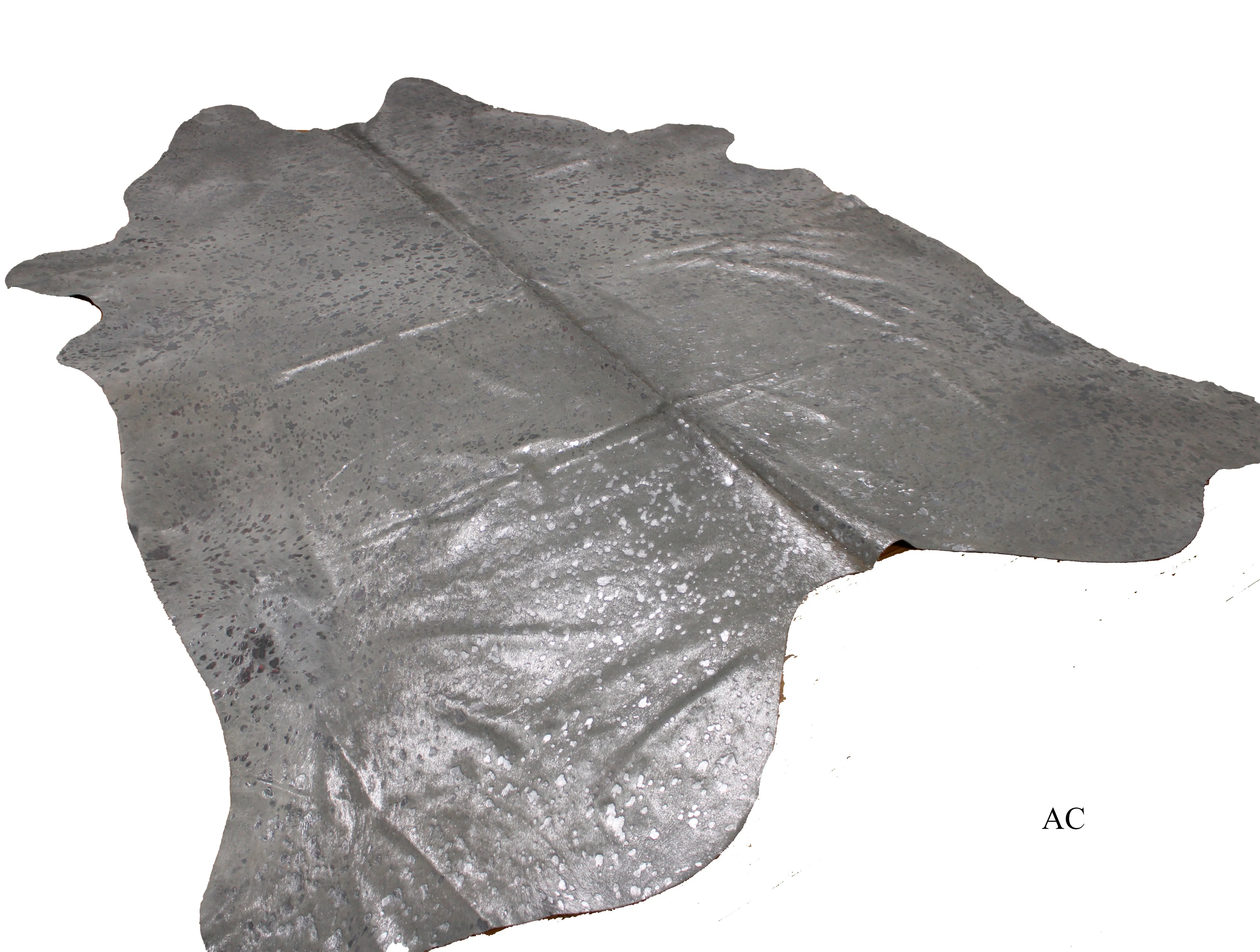 Acid Washed SILVER COWHIDE - (XL7'5"x6'5" Ft) - Premium Cowhide Rug