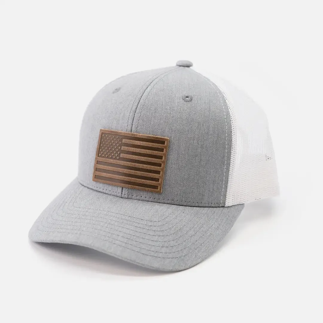 American Flag Hat - Heather Grey