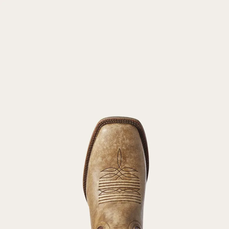 Ariat Men's Distressed Brown Circuit Proud Broad Square Toe Western Boots Distressed USA Flag Tops