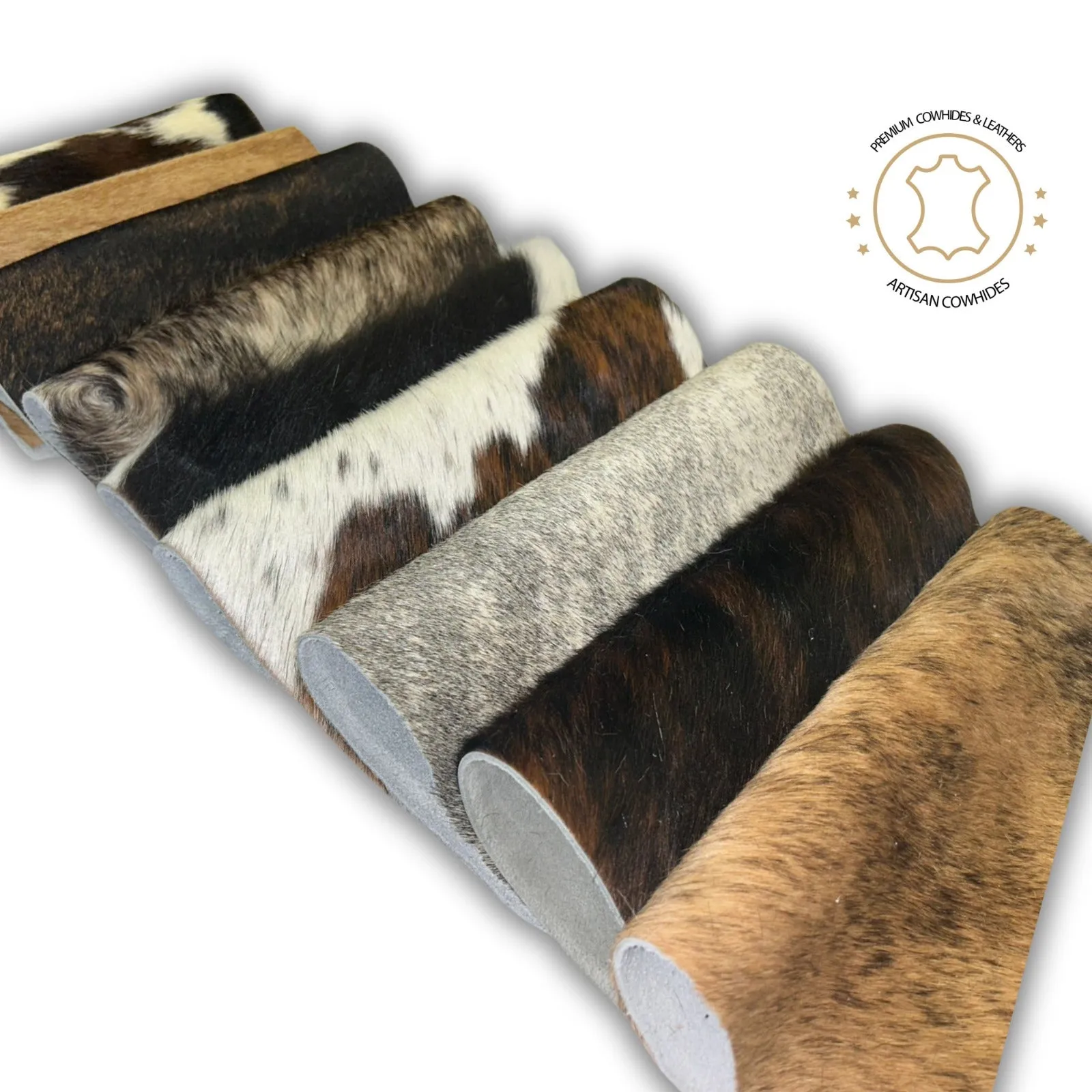 Assorted Hair-on Cowhide Pre Cut Pieces | 11"x9" & 12''x12'' inch Precuts Sheets for Crafts