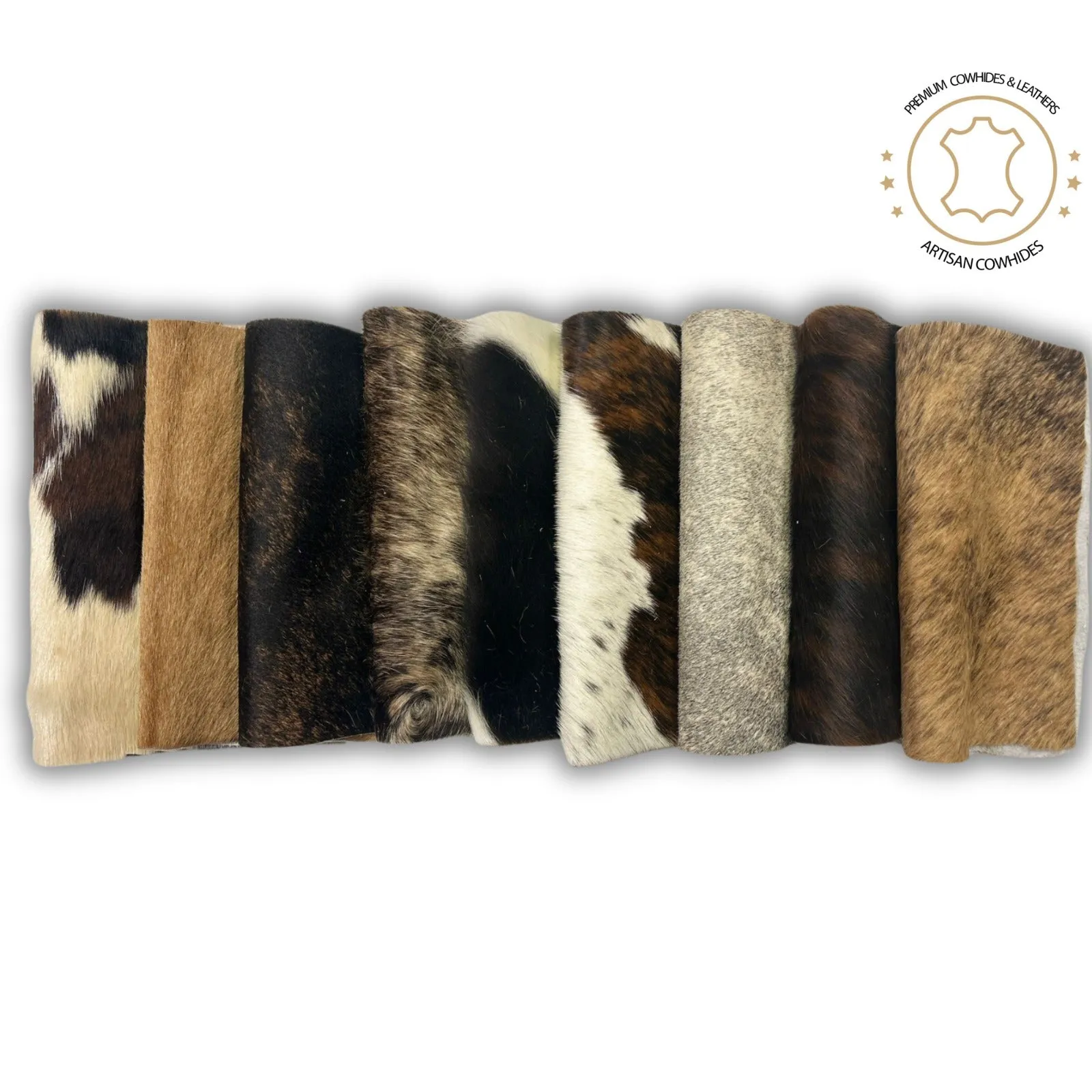 Assorted Hair-on Cowhide Pre Cut Pieces | 11"x9" & 12''x12'' inch Precuts Sheets for Crafts