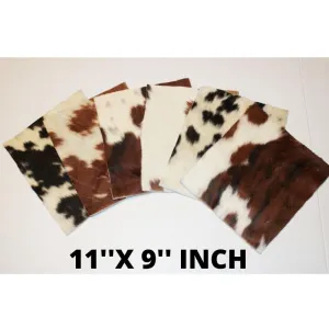 Assorted Hair-on Cowhide Pre Cut Pieces | 11"x9" & 12''x12'' inch Precuts Sheets for Crafts
