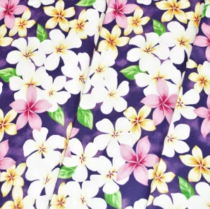 Assorted Plumeria on Purple Background