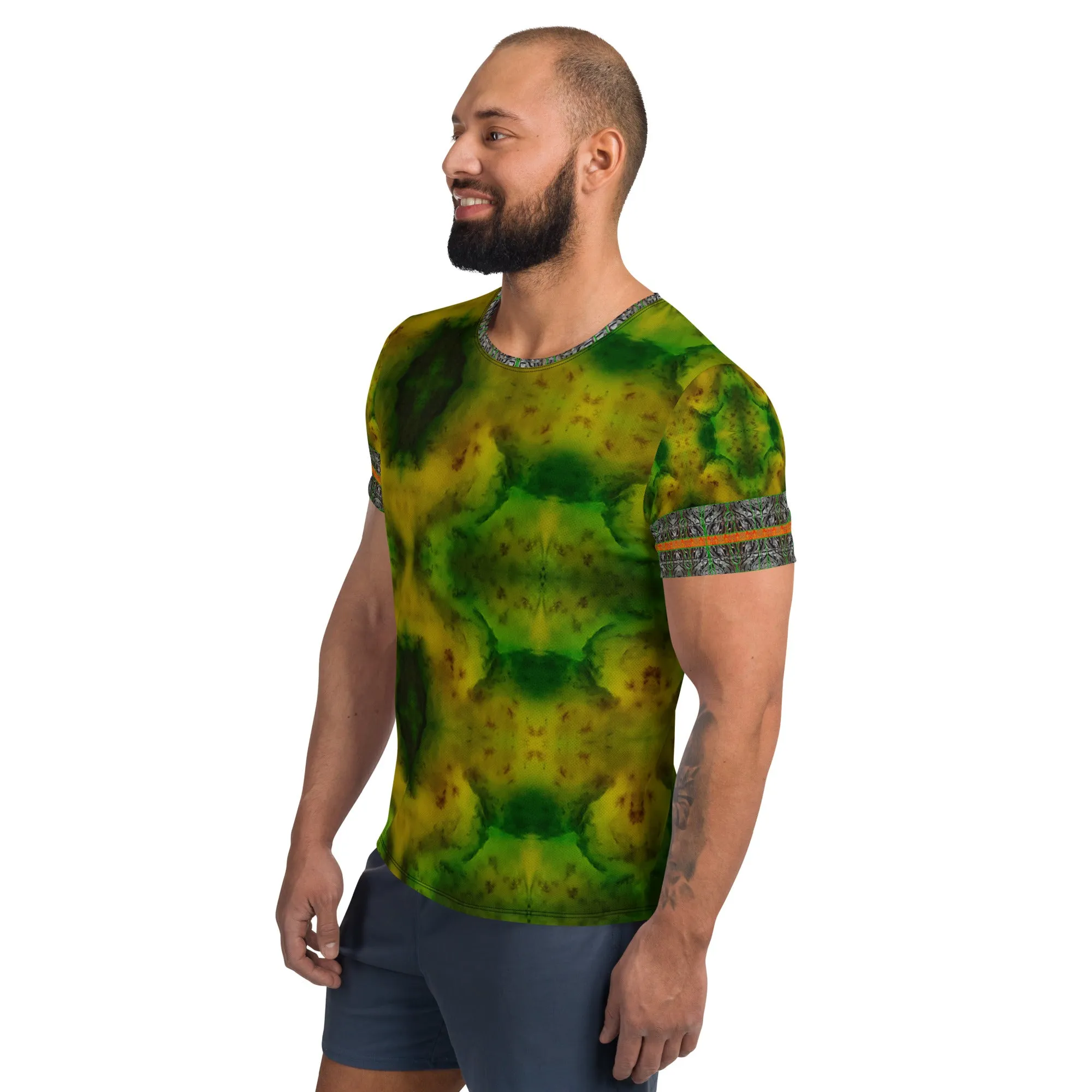 Athletic T-Shirt (His/Virilis)(Tree Link Stripe) RJSTH@Fabric#3 RJSTHS2021 RJS