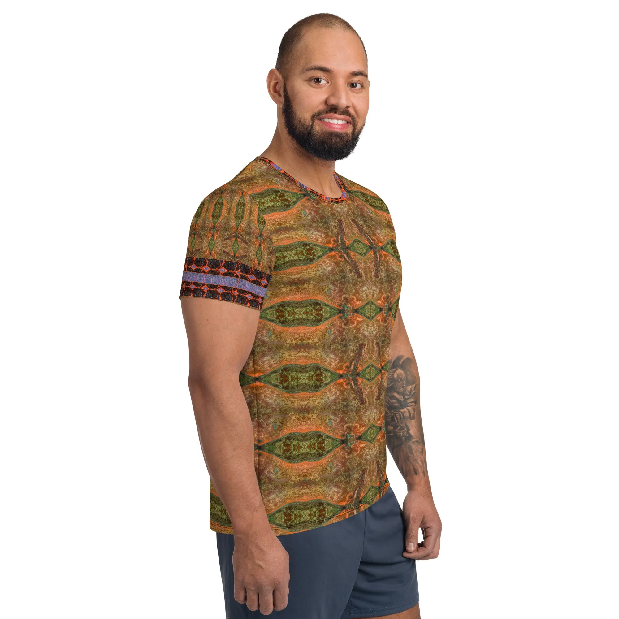 Athletic T-Shirt (His/Virilis)(Tree Link Stripe) RJSTH@Fabric#6 RJSTHS2021 RJS