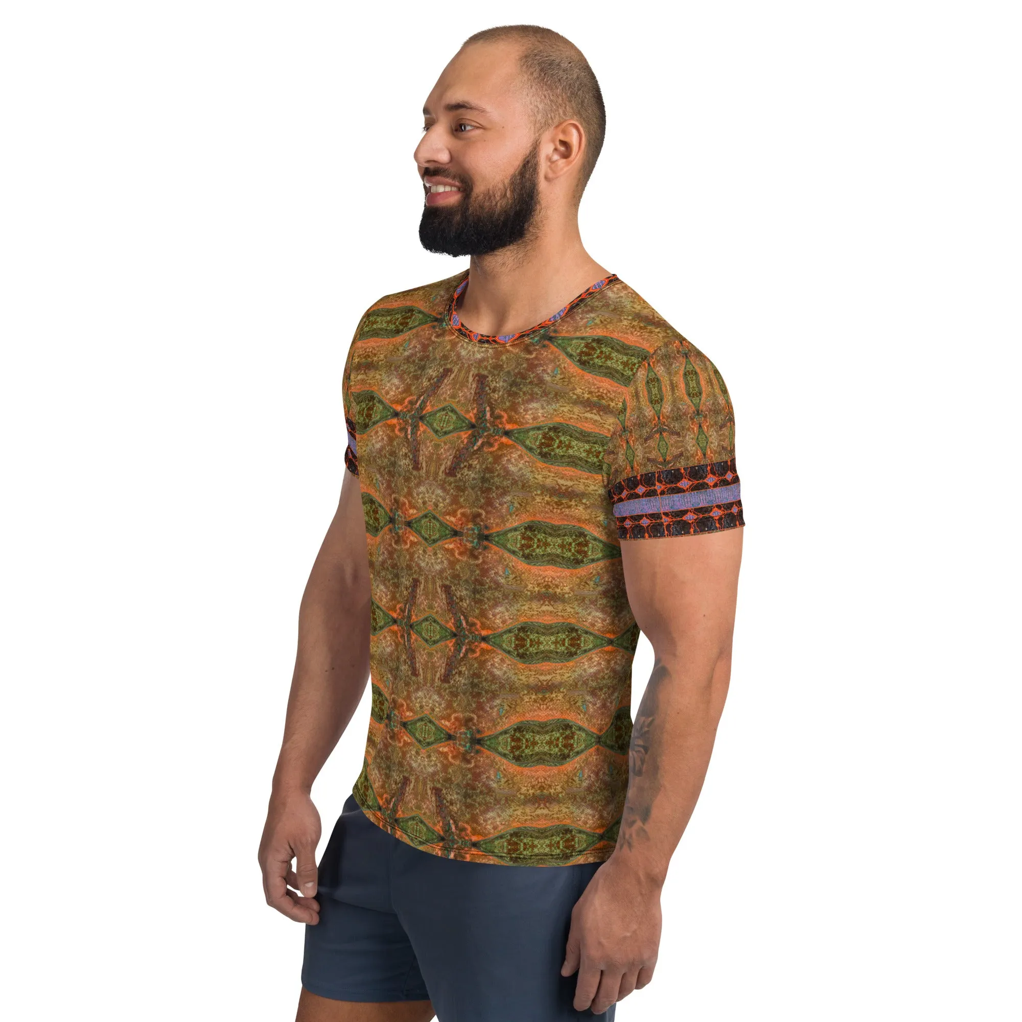 Athletic T-Shirt (His/Virilis)(Tree Link Stripe) RJSTH@Fabric#6 RJSTHS2021 RJS