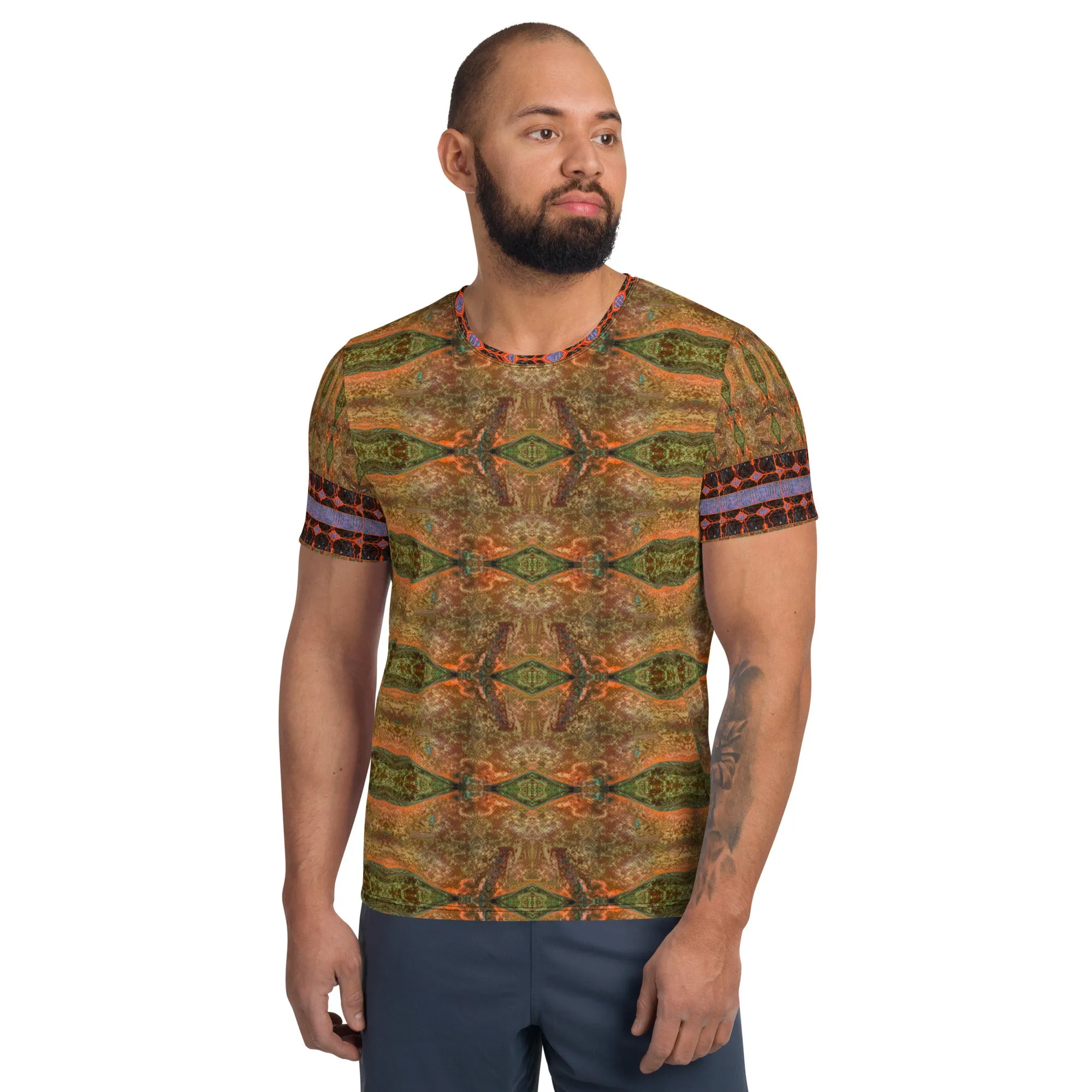 Athletic T-Shirt (His/Virilis)(Tree Link Stripe) RJSTH@Fabric#6 RJSTHS2021 RJS