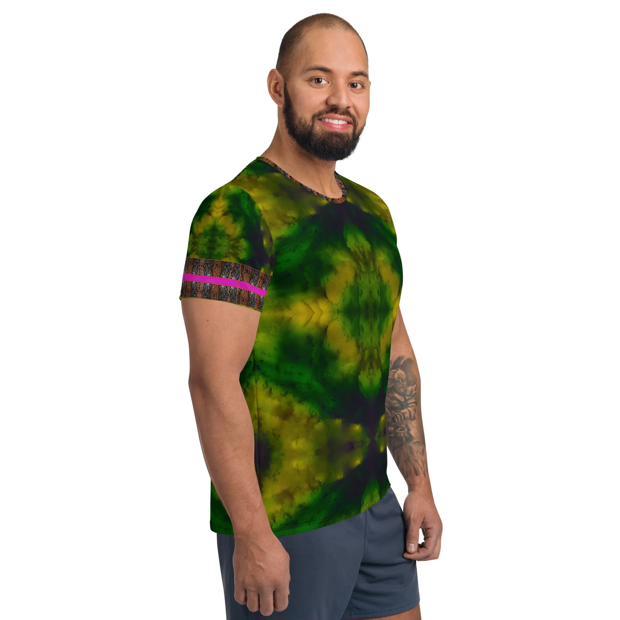 Athletic T-Shirt (His/Virilis)(Tree Link Stripe) RJSTH@Fabric#7 RJSTHS2021 RJS