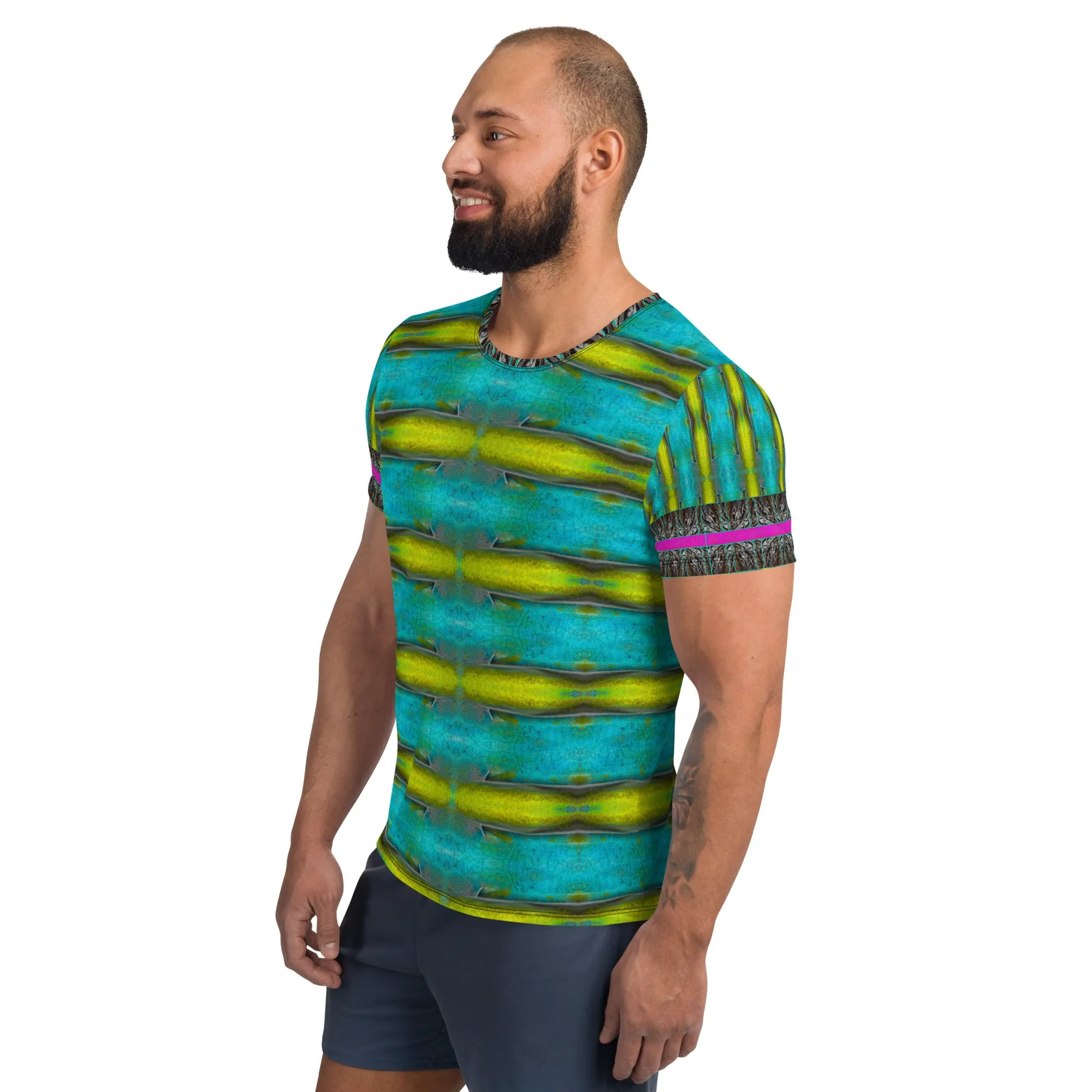 Athletic T-Shirt (His/Virilis)(Tree Link Stripe) RJSTH@Fabric#8 RJSTHS2021 RJS