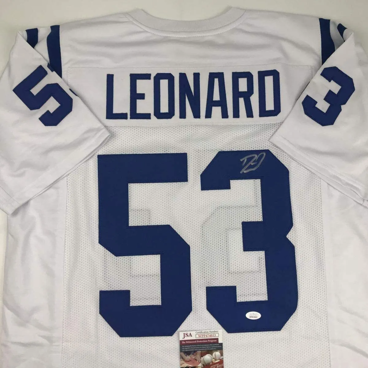 Autographed/Signed Darius Shaquille Leonard Indianapolis White Jersey JSA COA