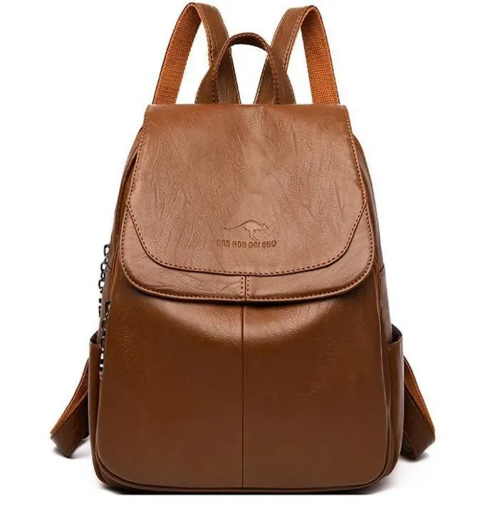 Backpack Style fashion Genuine Leather PU High capacity womens Backpack Outdoor Sport backpacks Cross Body kangaroo travelling bag Shoulder Bags Totes L9468-1