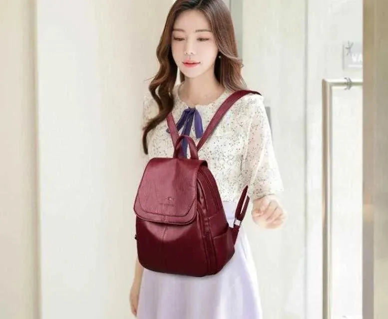 Backpack Style fashion Genuine Leather PU High capacity womens Backpack Outdoor Sport backpacks Cross Body kangaroo travelling bag Shoulder Bags Totes L9468-1