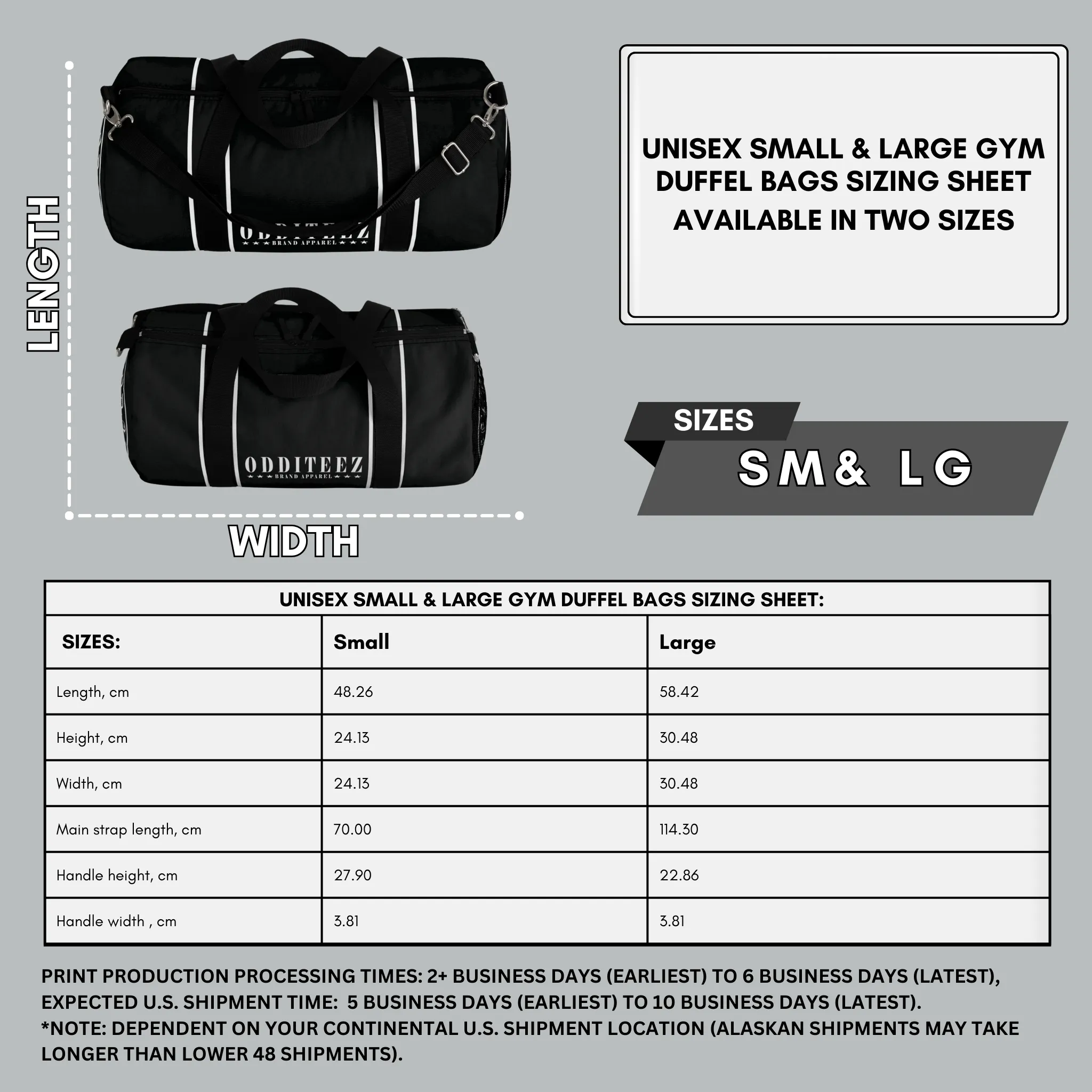 Black & Devil's Red Star logo design, Black Small & Large Gym Duffel Bags