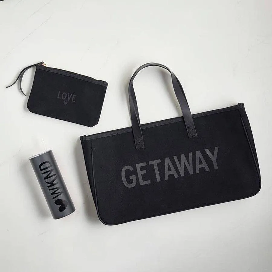 Black Canvas Pouch - Love