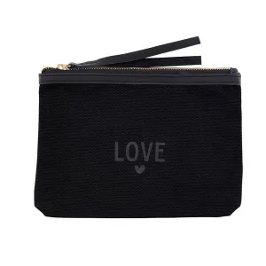 Black Canvas Pouch - Love