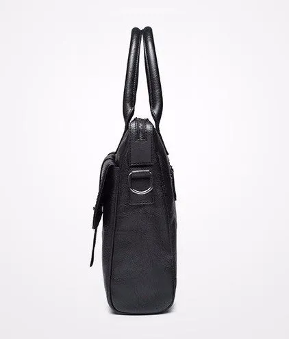 Black Men's PU Leather Briefcase