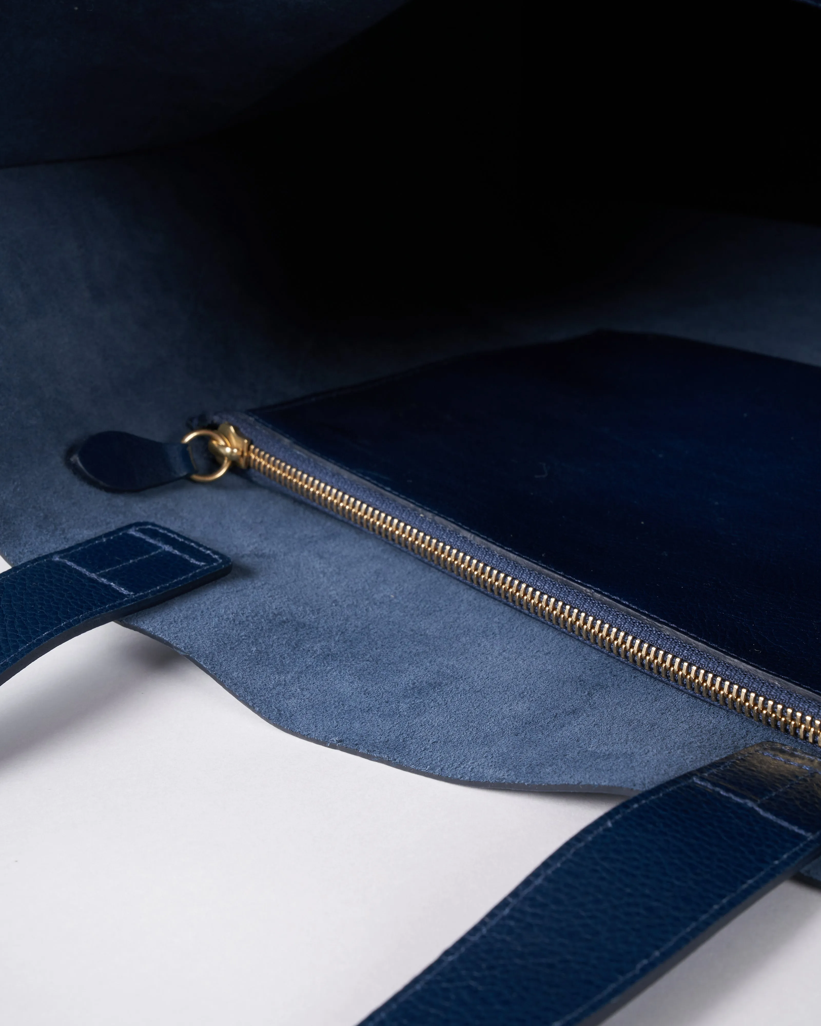 blu shoulder tote - blue leather