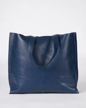 blu shoulder tote - blue leather