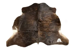 Brindle Dark Brown Cowhide Rug – XL 7X6 FT - L 6X5.5 FT