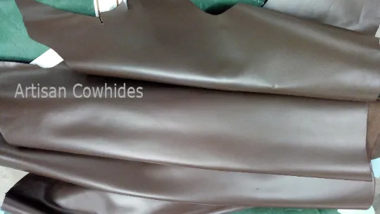 BROWN CHOCOLATE LEATHER genuine cowhide leather Slightly firm / 3 oz - 3.5 oz (1.2 to 1.4mm)