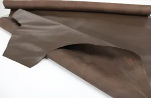 BROWN CHOCOLATE LEATHER genuine cowhide leather Slightly firm / 3 oz - 3.5 oz (1.2 to 1.4mm)