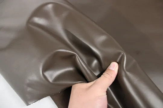 BROWN CHOCOLATE LEATHER genuine cowhide leather Slightly firm / 3 oz - 3.5 oz (1.2 to 1.4mm)