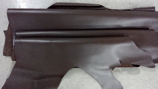 BROWN CHOCOLATE LEATHER genuine cowhide leather Slightly firm / 3 oz - 3.5 oz (1.2 to 1.4mm)