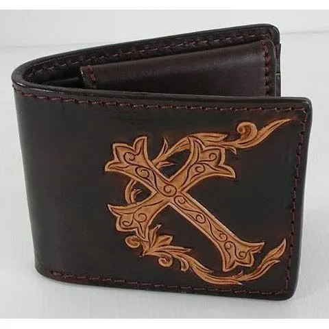 Brown Leather Men's Cross Wallet