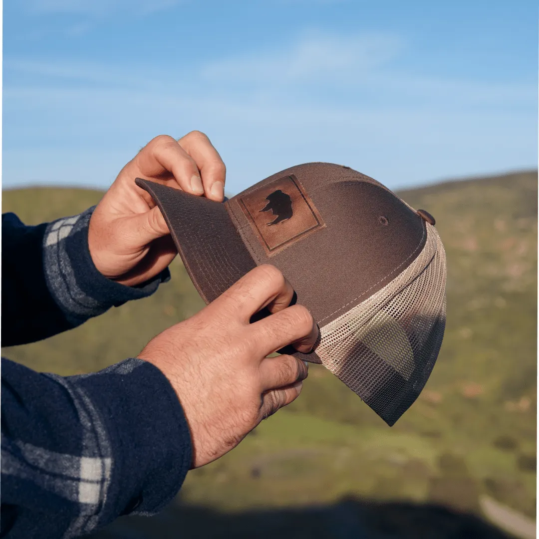 Buffalo Hat | Leather Patch Trucker Hat