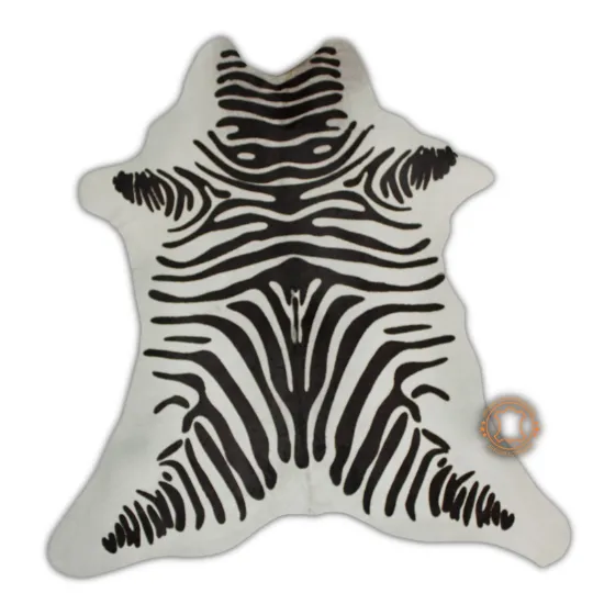 Calfskin with Zebra Print - Size 3ft x 2.5 ft - Premium Quality Calf Hides
