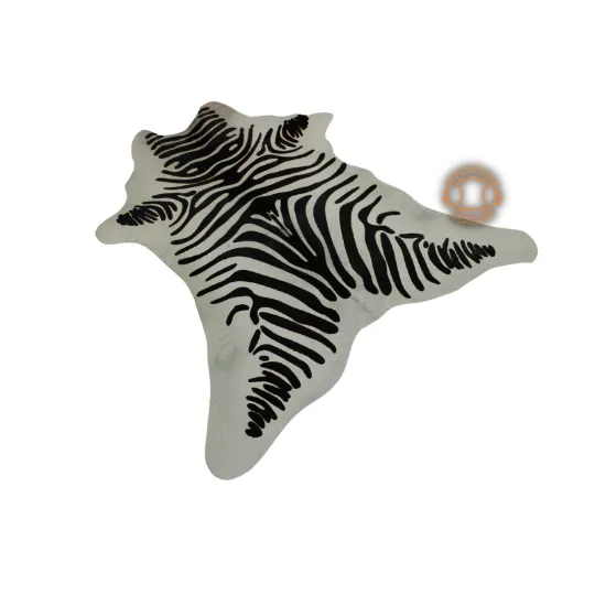 Calfskin with Zebra Print - Size 3ft x 2.5 ft - Premium Quality Calf Hides