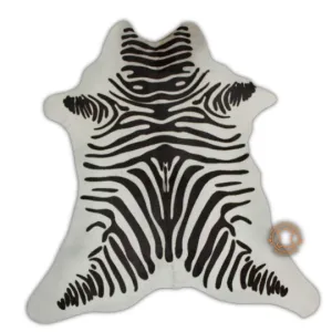 Calfskin with Zebra Print - Size 3ft x 2.5 ft - Premium Quality Calf Hides