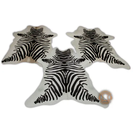 Calfskin with Zebra Print - Size 3ft x 2.5 ft - Premium Quality Calf Hides